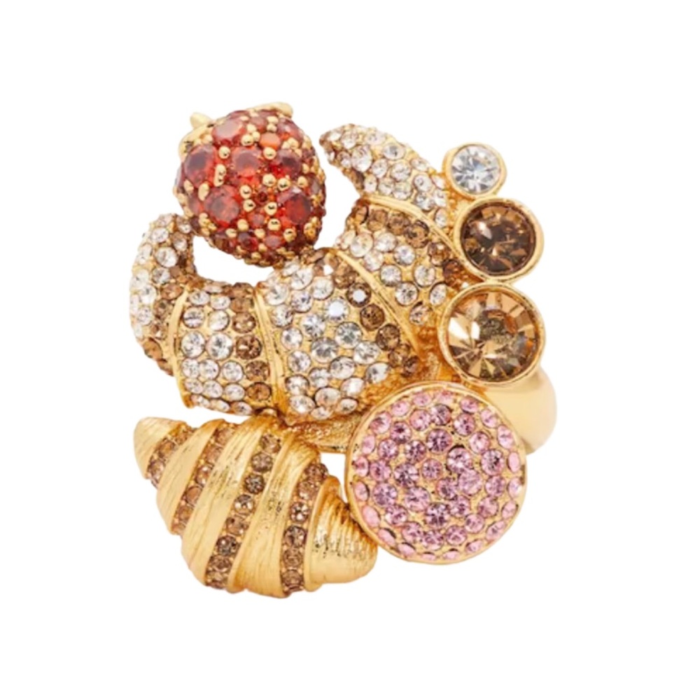 KATE SPADE • Patisserie Creative Croissant Strawberry Statement Ring - Picture 3 of 7